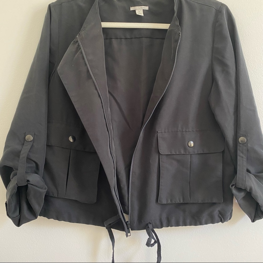 Halogen Black Soft Collarless Jacket Size Medium - image 3
